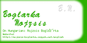 boglarka mojzsis business card